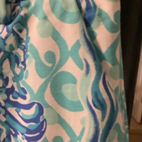 Lilly Pulitzer High‎ Waist Aqua and Blue Patterned Shorts, Callahan knit shorts - Picture 5 of 7